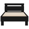 vidaXL Bed Frame without Mattress with Headboard Black 75x190 cm Small Single