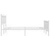 vidaXL Metal Bed Frame without Mattress with Footboard White 120x200cm