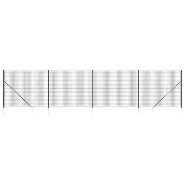 vidaXL Wire Mesh Fence with Spike Anchors Anthracite 2x10 m