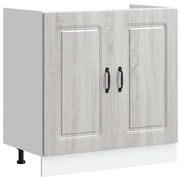 vidaXL Kitchen Cabinet with Door Kalmar 2 pcs Grey 80 x 46 x 81.5 cm