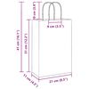 vidaXL Paper Bags 250 pcs with Handles Green 21x11x31 cm