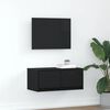 vidaXL TV Cabinet Black Oak 60x31x25.5 cm Engineered Wood
