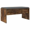 vidaXL Hall Bench with Cushion Smoked Oak 83 x 38 x 40 cm
