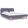 vidaXL Bed Frame without Mattress Light Grey Fabric 135x190 cm Double