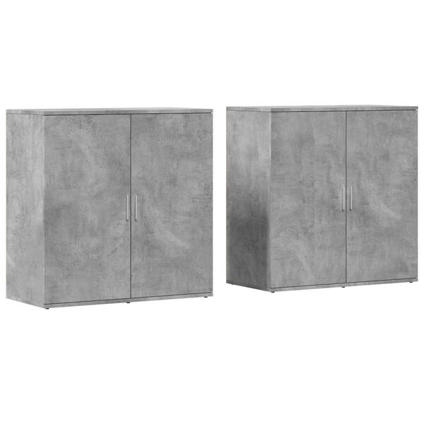 vidaXL Sideboards 2 pcs Concrete Grey 79x38x80 cm Engineered Wood