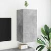 vidaXL TV Wall Cabinet with LED Lights Concrete Grey 40.5x35x80 cm