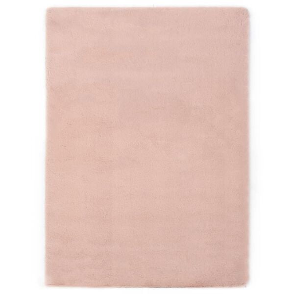 vidaXL Rug 80x150 cm Faux Rabbit Pelt Old Pink