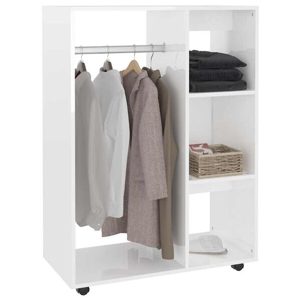 vidaXL Wardrobe High Gloss White 80x40x110 cm Engineered Wood