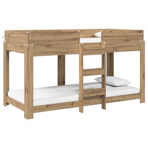 vidaXL Bunk Bed for Kids Artisan Oak 100 x 200 cm Engineered Wood