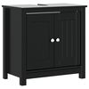 vidaXL 3 Piece Bathroom Furniture Set BERG Black Solid Wood Pine