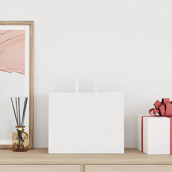 vidaXL Paper Bags 250 pcs with Handles White 32x22x24 cm
