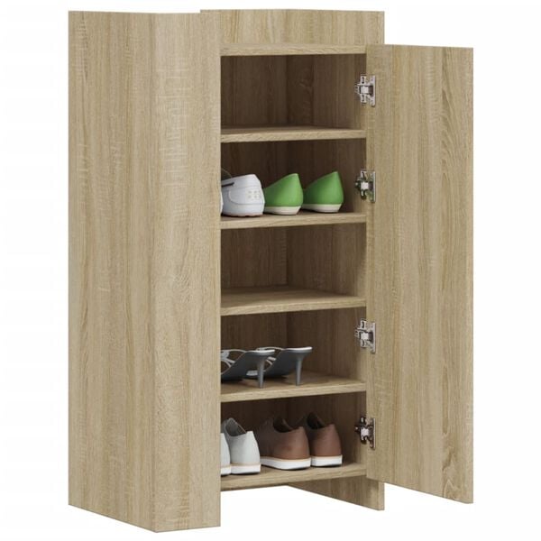 vidaXL Shoe Cabinet Sonoma Oak 52x37.5x100 cm Engineered Wood