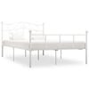 vidaXL Bed Frame without Mattress White Metal 120x200 cm