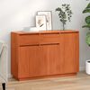 vidaXL Sideboard Wax Brown 110 x 34 x 75 cm Solid Pine Wood