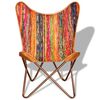 vidaXL Butterfly Chairs 2 pcs Multicolour Chindi Fabric