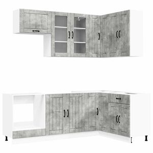 vidaXL Kitchen Unit LUCCA 8 pcs Concrete Grey Engineered Wood