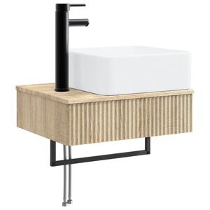 vidaXL Wall-Mounted Wash Basin Sonoma Oak 50 x 41 x 39 cm