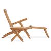 vidaXL Garden Deck Chair with Footrest and Table Solid Teak Wood
