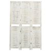 vidaXL 3-Panel Room Divider Antique White 105x165 cm Wood
