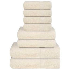 vidaXL 8 Piece Towel Set "FROGN" Cream 360 gsm