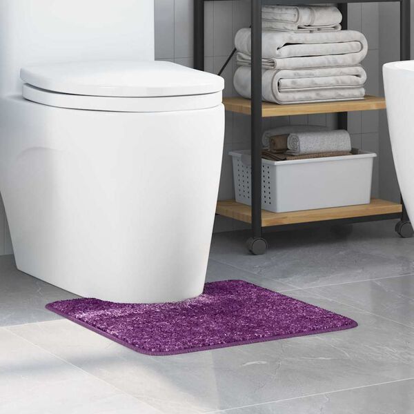 vidaXL Anti-slip Bath Mat with Toilet Cut Purple 50 x 50 cm PP