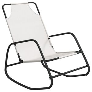 vidaXL Rocking Sun Lounger Cream Steel and Textilene