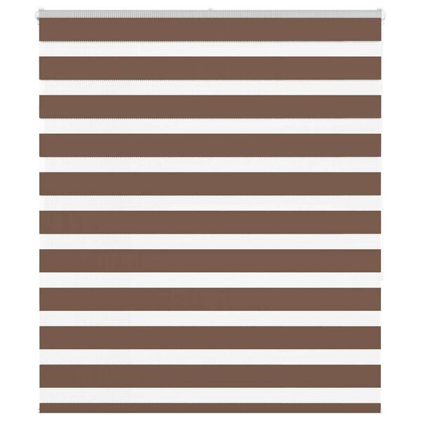 vidaXL Zebra Blind Brown 135x150 cm Fabric Width 130.9 cm Polyester