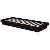 vidaXL Bed Frame without Mattress Black Solid Wood Small Single