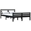 vidaXL Bed Frame without Mattress Black Solid Wood 140x190 cm