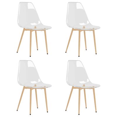 vidaXL Dining Chairs 4 pcs Transparent PET