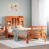 vidaXL Bookcase Bed without Mattress Wax Brown 75x190 cm Small Single Solid Wood Pine