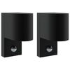 vidaXL Outdoor Wall Lights 2 pcs Black 12 x 7 x 15 cm Stainless steel