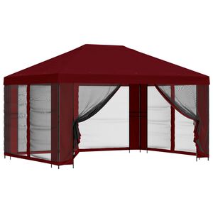 vidaXL Garden Gazebo with Sidewalls 4 x 3 m Burgundy