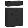 vidaXL Desk With Planter Box | Anthracite | Steel, Tempered Glass | 90x40x125 cm