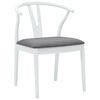 vidaXL Dining Chair 2 pcs White and Grey Solid Rubber Wood