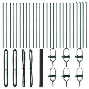 vidaXL Hexagonal Fence Ground Fix 50 x 1.5 m PVC-Coated Steel Grey