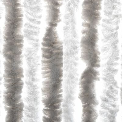 vidaXL Fly Curtain Light Grey and White 56x185 cm Chenille