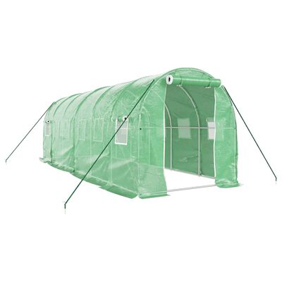 vidaXL Greenhouse with Steel Frame Green 12 m² 6x2x2 m