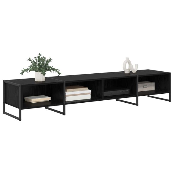 vidaXL TV Cabinet Black Oak 170.5 x 36 x 30.5 cm Engineered Wood