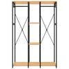 vidaXL Wardrobe Black and Oak 110x40x167 cm Metal and Engineered Wood