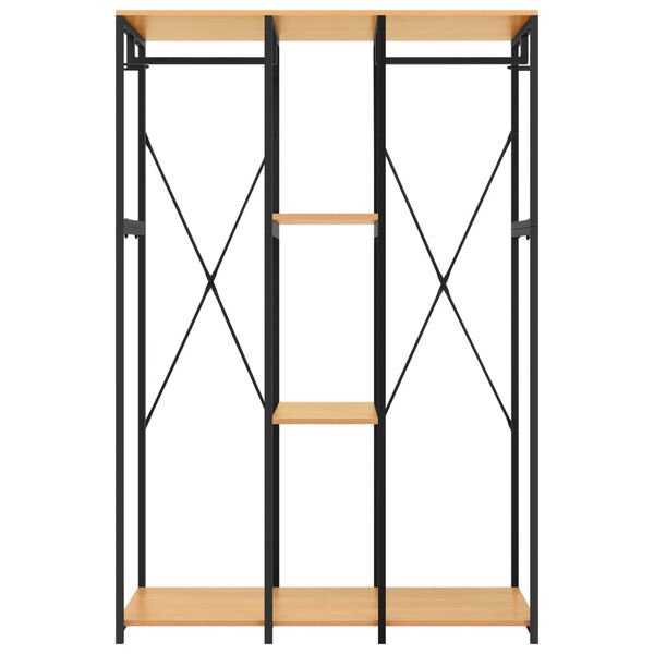vidaXL Wardrobe Black and Oak 110x40x167 cm Metal and Engineered Wood