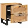 vidaXL Bedside Cabinet Natural 40 x 33 x 46 cm Solid Mango Wood