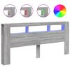 vidaXL LED Headboard Grey Sonoma 220x18,5x103,5 cm Engineered Wood