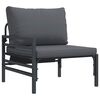 vidaXL Garden Sofa Set with Cushion 12 pcs Black Steel