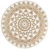 vidaXL Handmade Rug Jute with White Print 90 cm