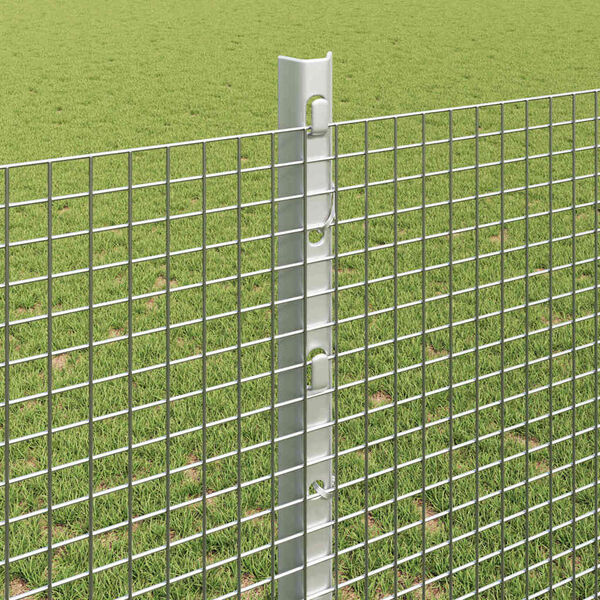 vidaXL Fence with Post Silver 1.2 x 25 m Steel