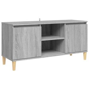 vidaXL TV Cabinet with Solid Wood Legs Grey Sonoma 103.5x35x50 cm