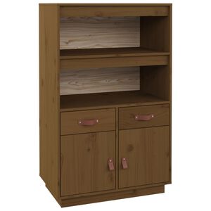 vidaXL Highboard Honey Brown 67x40x108,5 cm Solid Wood Pine
