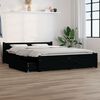 vidaXL Bed Frame without Mattress with Drawers Black Double