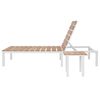vidaXL Sun Lounger with Table Aluminium WPC and Brown